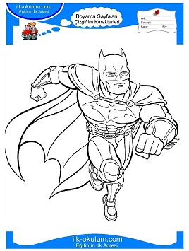 Çocuklar İçin Batman Boyama Sayfaları 